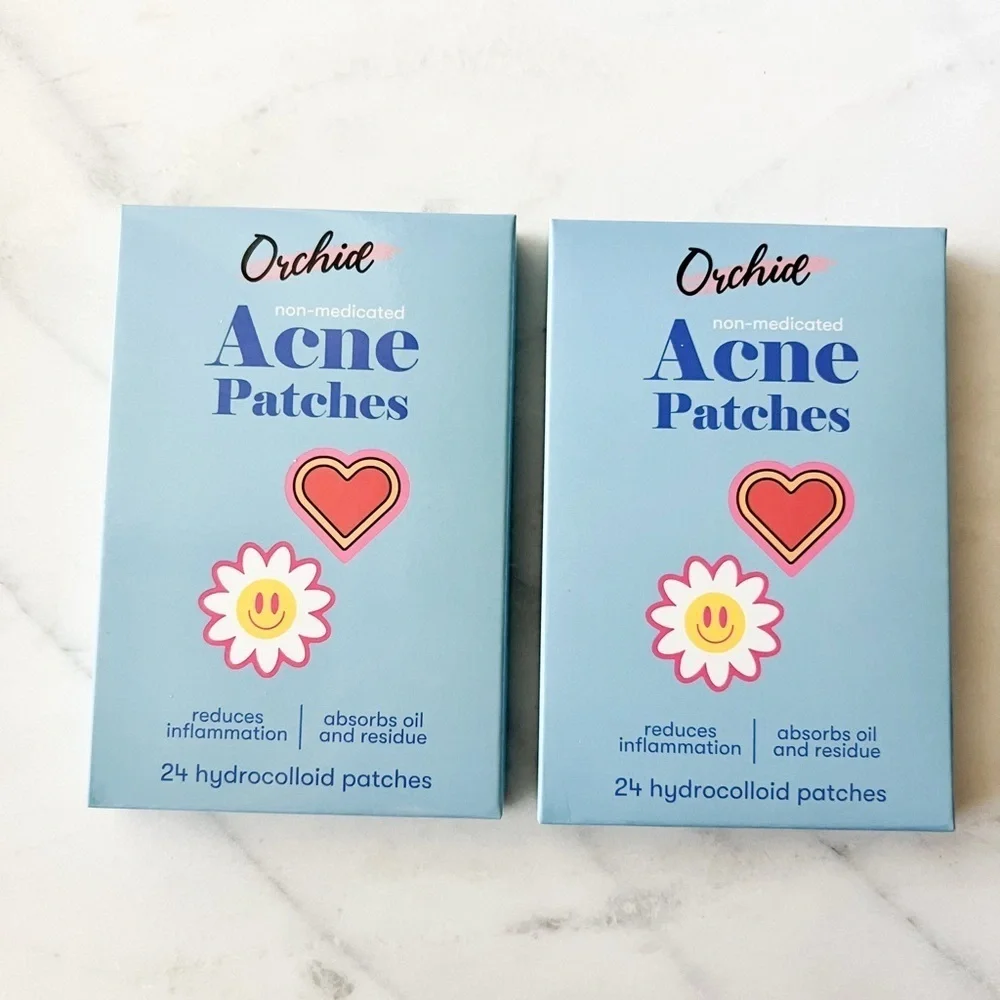 Orchid Hydrocolloid Acne Patches Heart & Flower Shapes 48 Count NWT 2-Pack